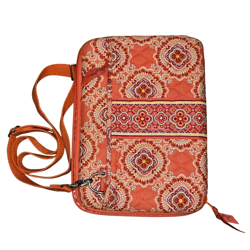 Vera Bradley Soft Quilted Tablet Case Crossbody Bag Orange Padded Travel‎ Boho